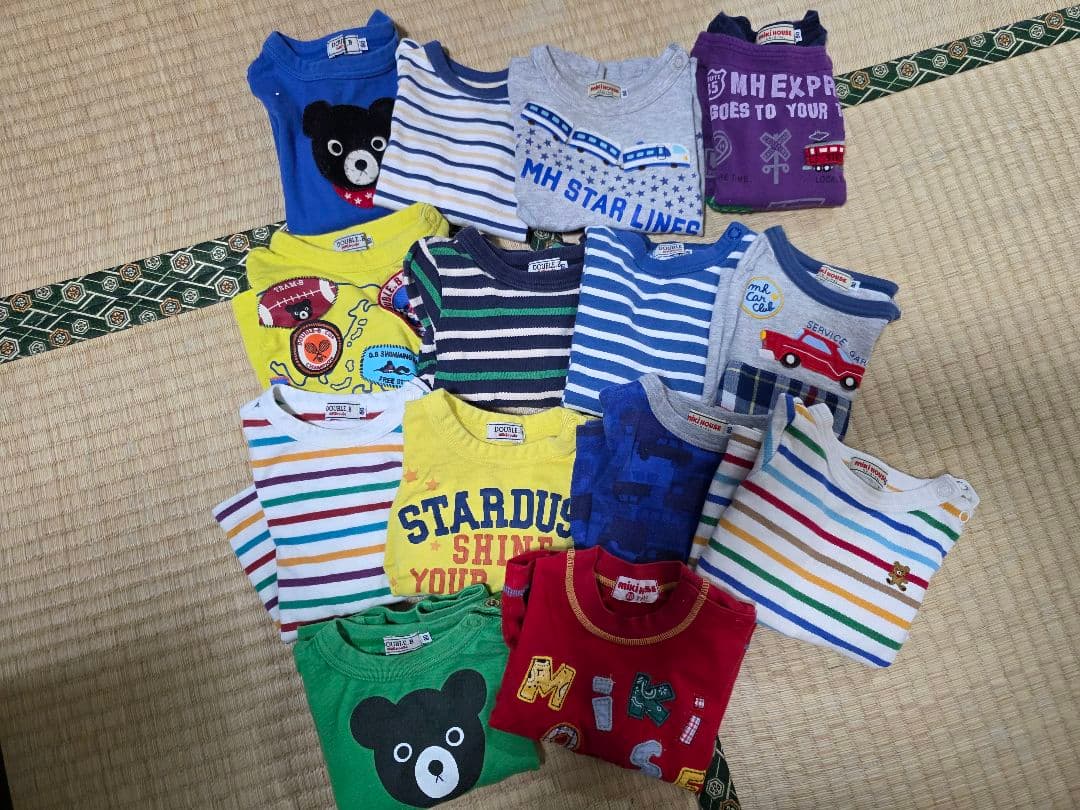 ミキハウス 80 まとめ売り オーバーオール 長袖Tシャツ 男の子