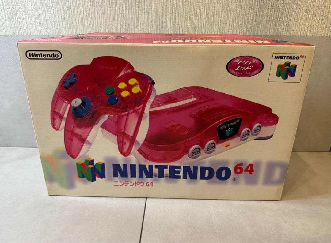 NINTENDO 64クリアレッド 本体 - メルカリ