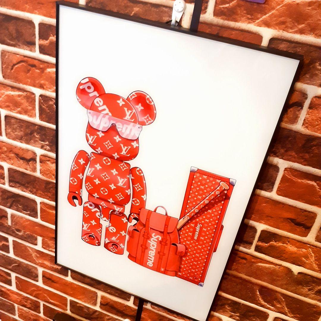 特殊ミラーアート ベアブリック Louis Vuitton Supreme - メルカリ