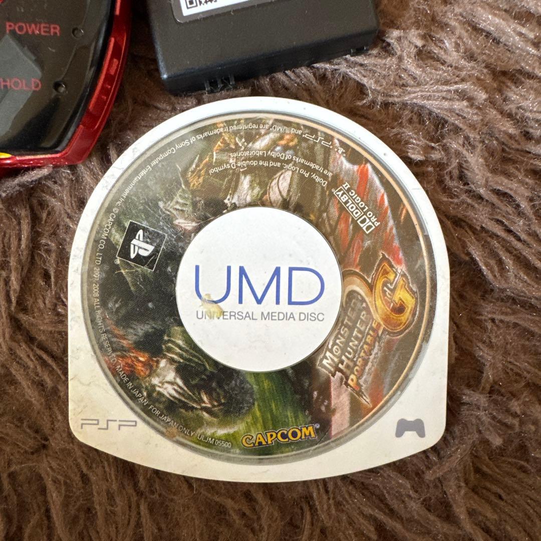 SONY PSP レッド 本体 充電器 モンスターハンターG ジャンク品 - メルカリ