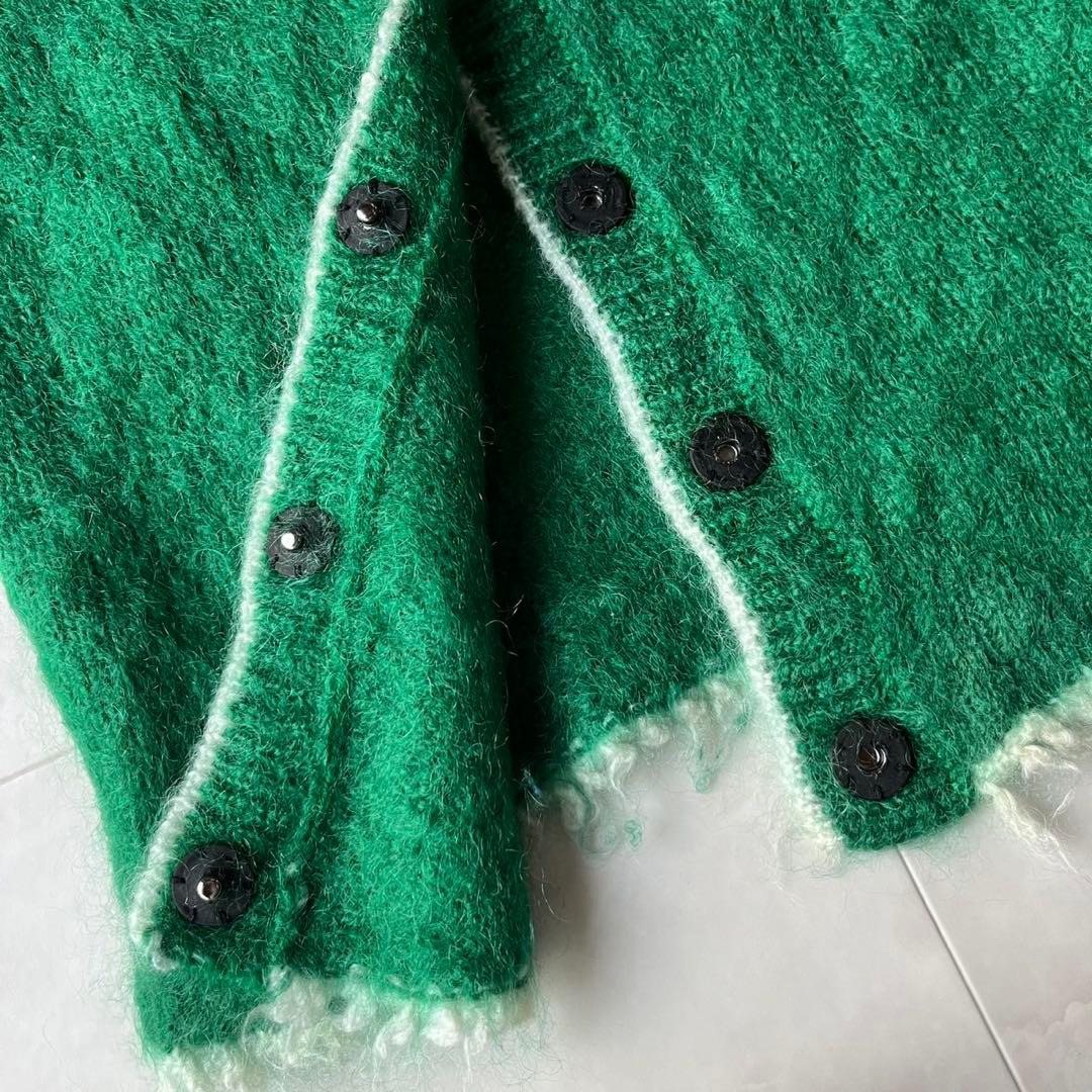 美品✨アカネウツノミヤAKANEUTSUNOMIYA モヘア混カーディガン緑 S