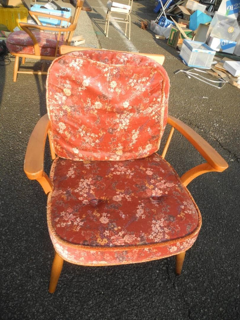 こ*う様 C15４）キツツキマークの飛騨産業　アームチェア／旧ロゴ　ヴィンテージ A 飛騨産業 キツツキマーク ウィンザーダイニングチェア ローバック