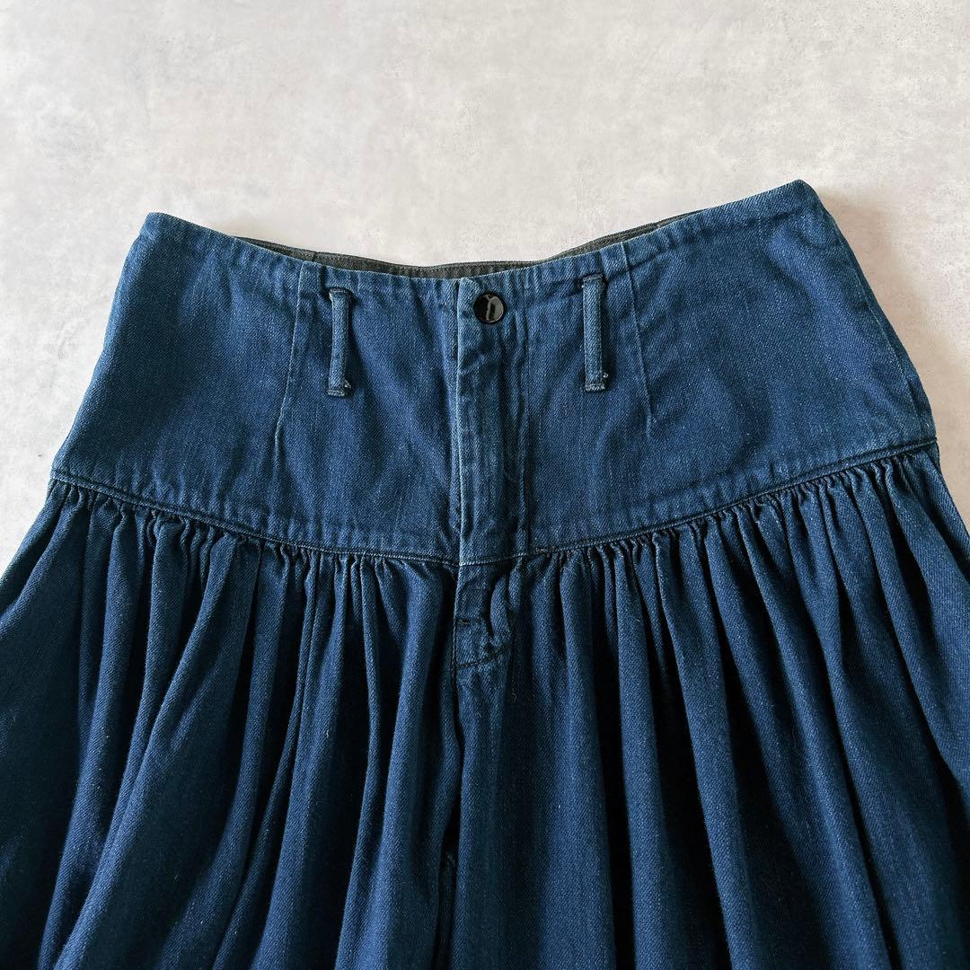 キャピタル KAPITAL アミッシュパンツ ワイドパンツ デニム ギャザー