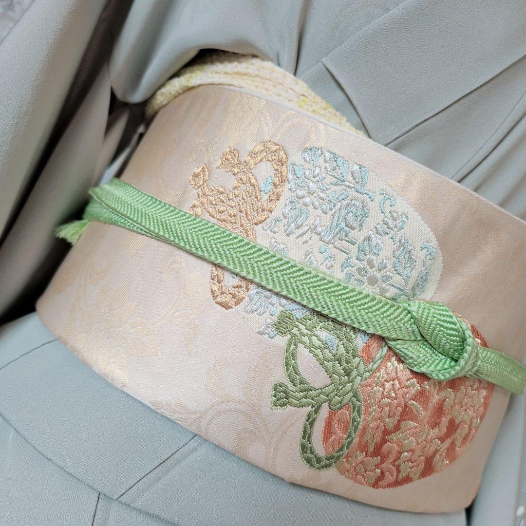 訪問着 フルセット 加賀友禅 虫食い 着物 正絹 花 祝い事 落款 E1