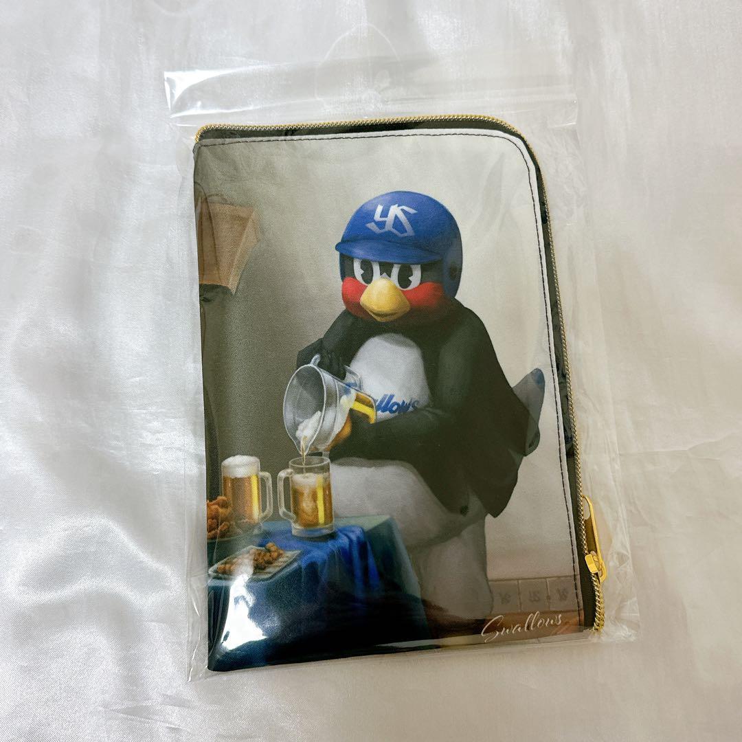 L字チャックポーチ】ヤクルト つば九郎 芸術の秋 るーびーを注ぐ鳥