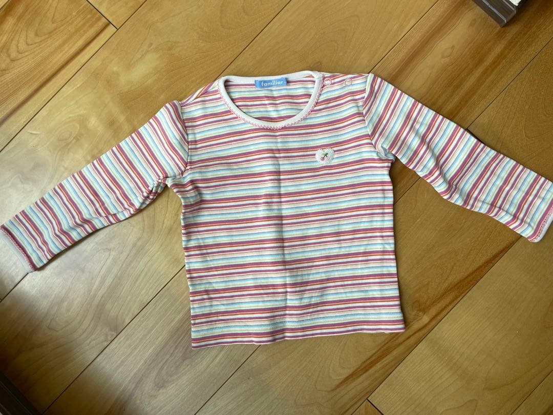 familiar ストライプ長袖Tシャツ 90cm - メルカリ