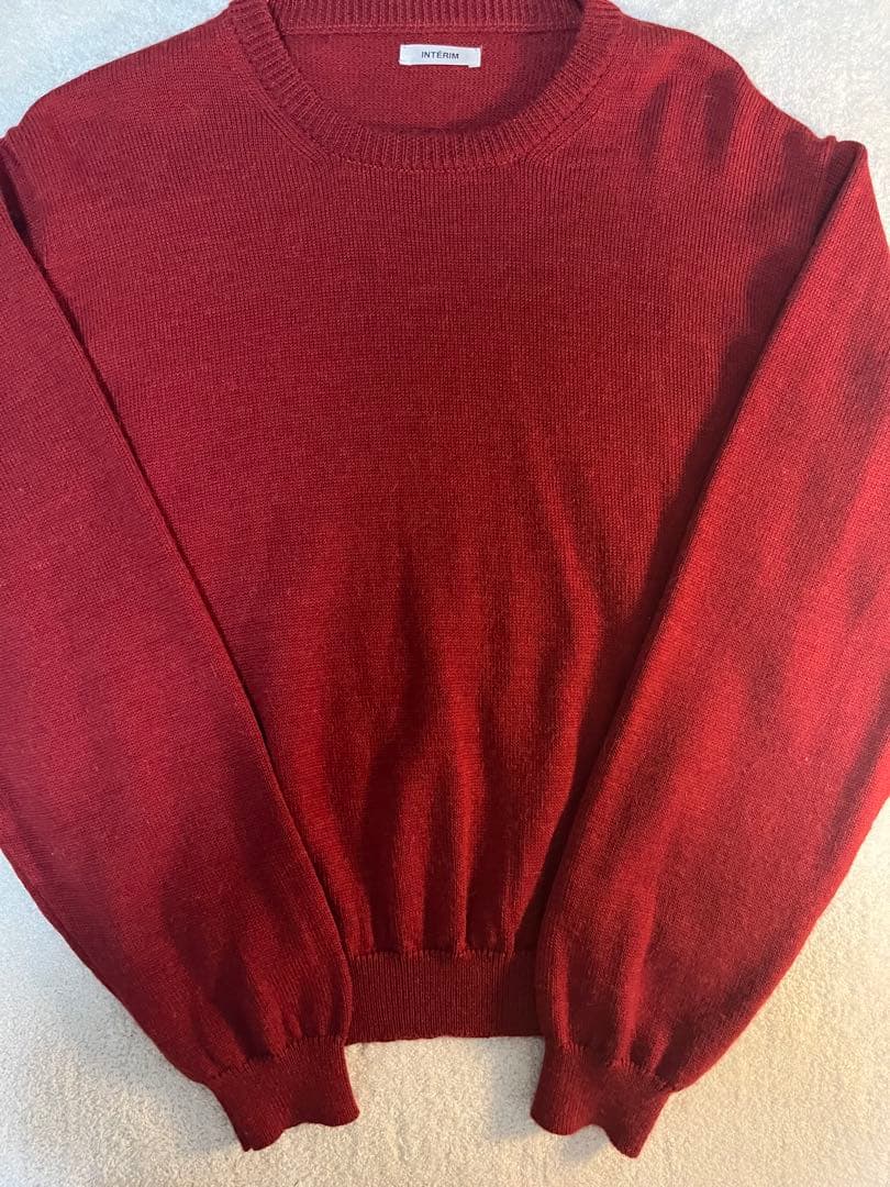 インテリム ウール アルパカ 7ゲージ クルーネック セーター ニット