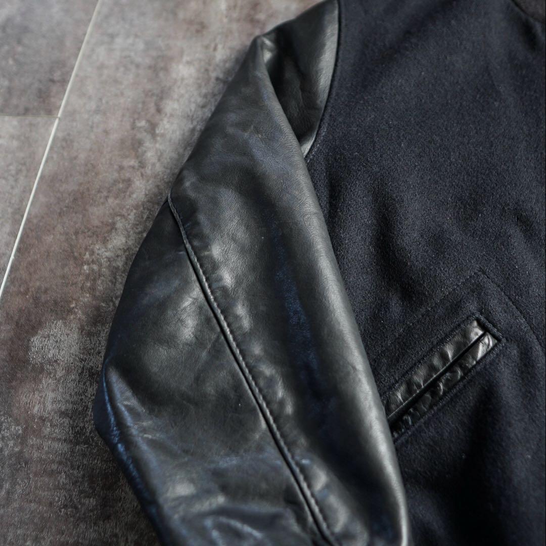 超希少 NIKE 90s 袖レザー スタジャン NIKE TOWN ブラック - メルカリ