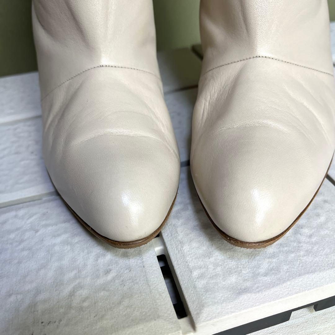 37 ネブローニ ロングブーツ ホワイト 白 レザー 24 - メルカリ