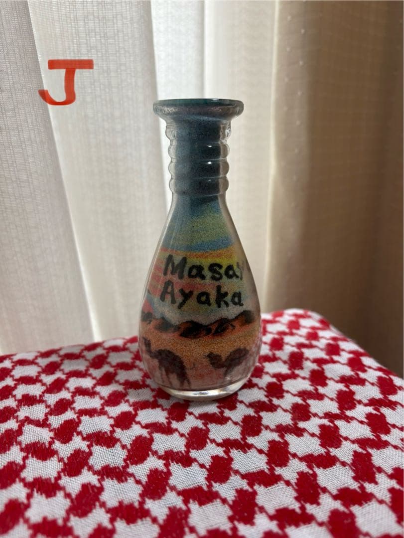 サ*き様 ★名前入り★大阪関西万博EXPO ヨルダン館 サンドアート 名前も入れてもらえる手作りのお土産🥹 一つ一つ細かい手作業でこの