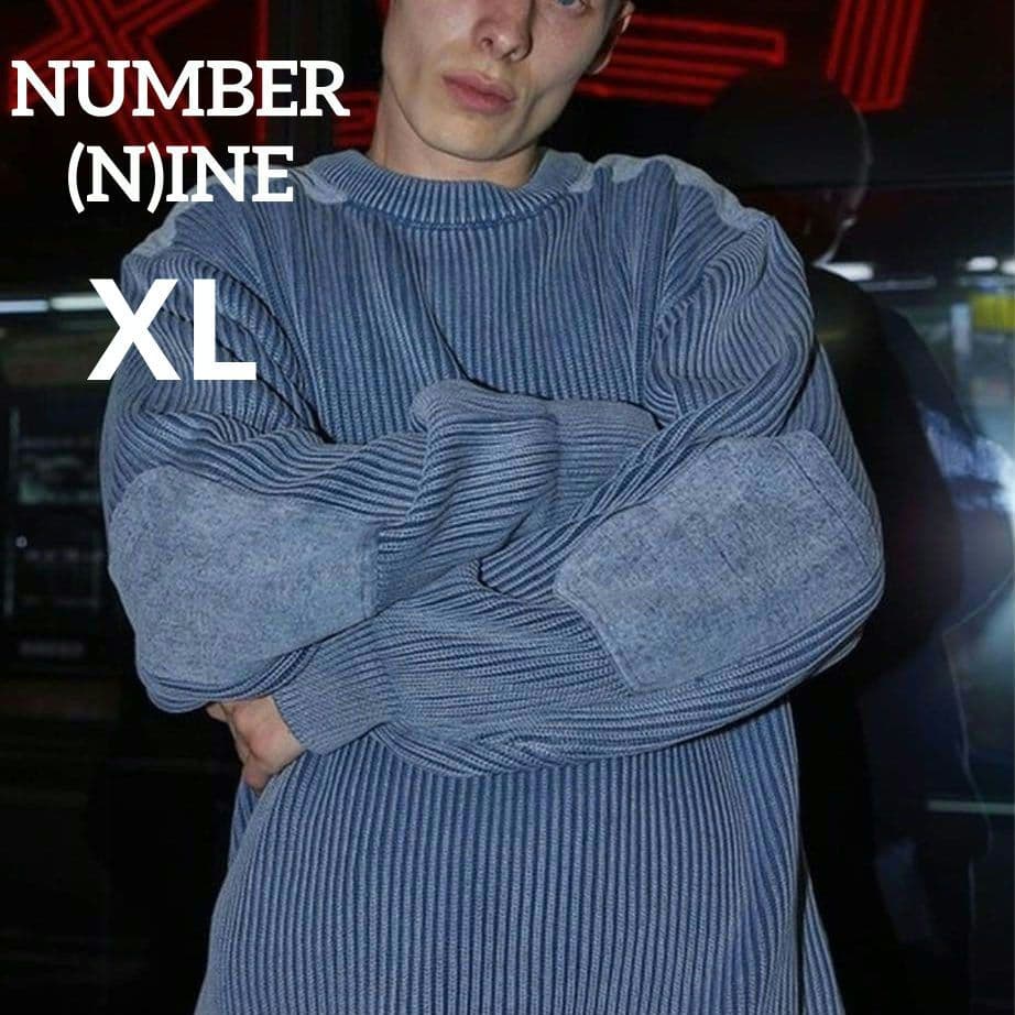 極美品 ナンバーナイン ミリタリーニット リブ編みセーター 厚手 カシミヤ混 極美品 ナンバーナイン ミリタリーニット リブ編みセーター 厚手