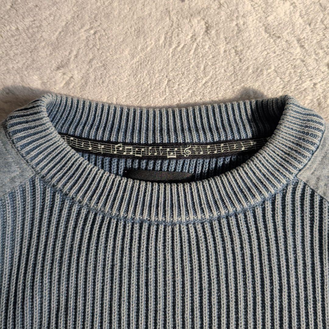 極美品 ナンバーナイン ミリタリーニット リブ編みセーター 厚手