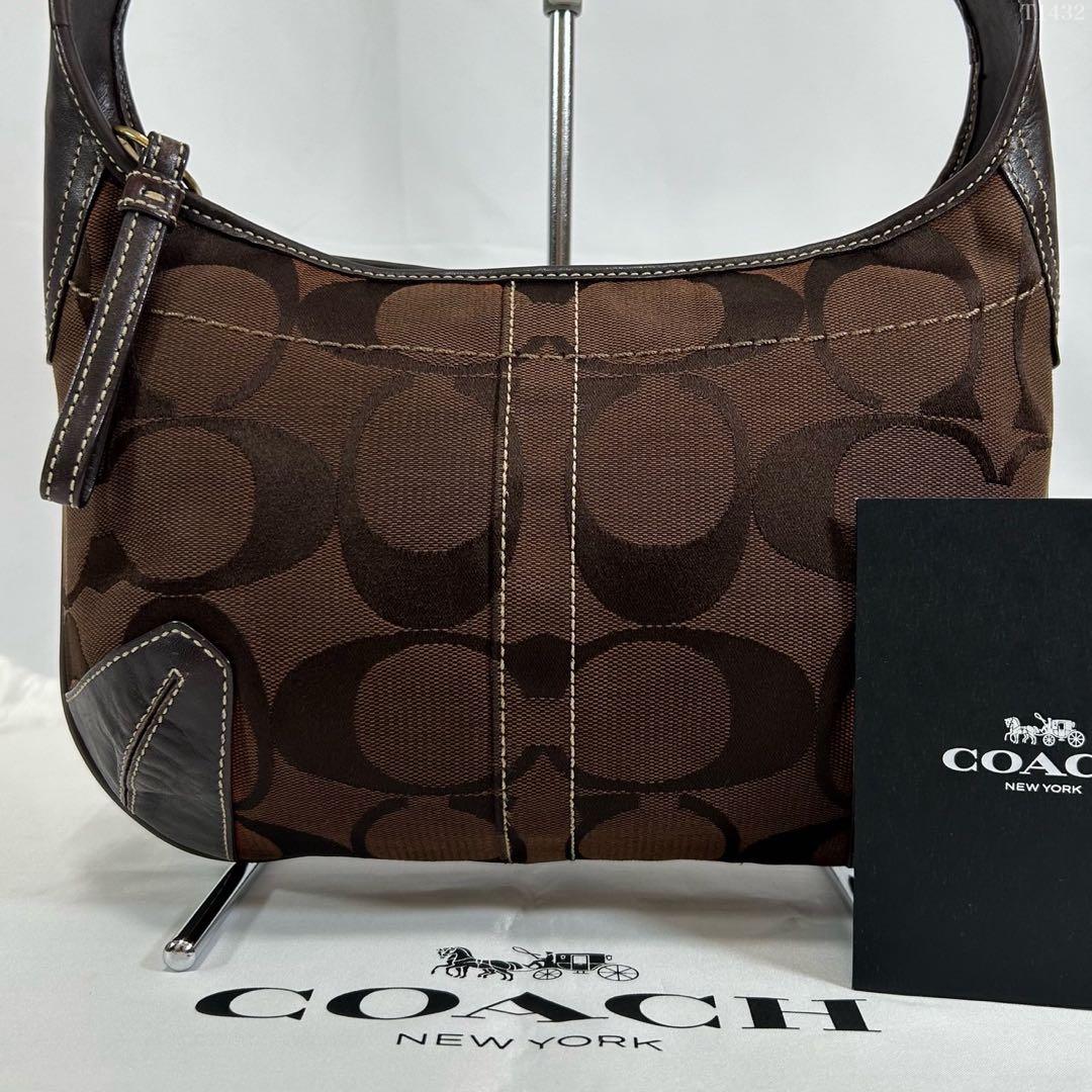 【美品】コーチ 11289 ホーボー シグネチャー ワンハンドバッグ 肩掛け 茶 COACH コーチ シグネチャー ワンショルダー ハンドバッグ ブラウン
