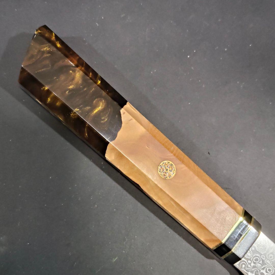 魚捌き 鬼反り 剣型 切付型 牛刀 V金10号 67層ダマスカス 包丁 八角柄