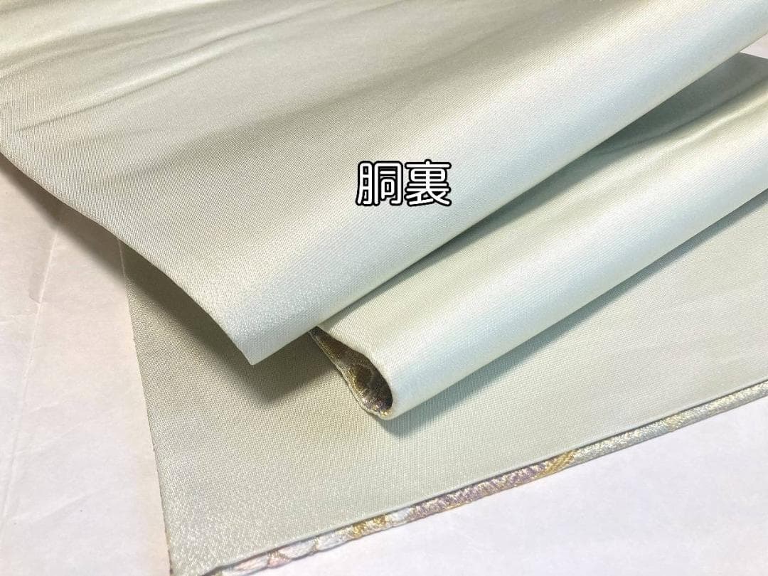 西陣織 唐織り 雪輪取り 銀通し 袋帯 正絹 白 ピンク 黄緑 パステル