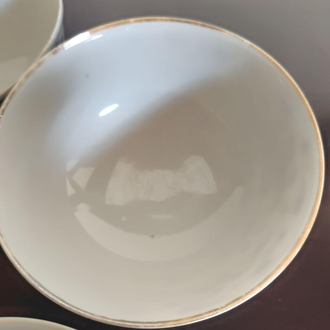 九谷焼 錦絵 金彩 蓋付き茶碗 飯茶碗 茶碗 5客 鳳凰 アンティーク 冬 春