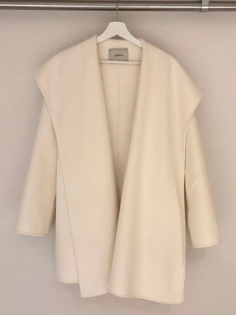 polaura ショールカラーウールミドルコート - メルカリ