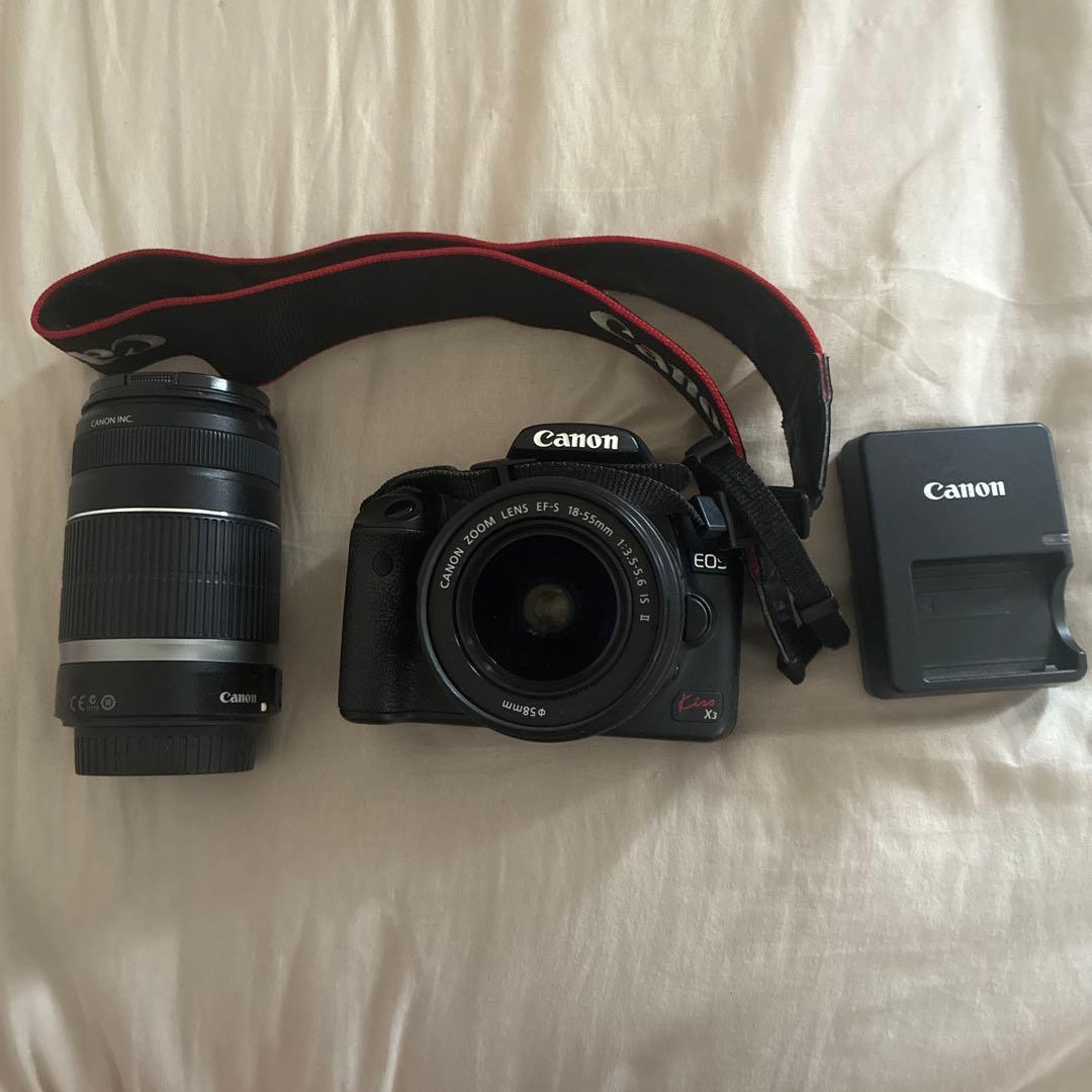 CANON EOS KISS X3 望遠レンズ55-250 ジャンク品 EOS Kiss X3 キヤノン デジタル一眼 CANON ダブルズーム 中古 新品SD