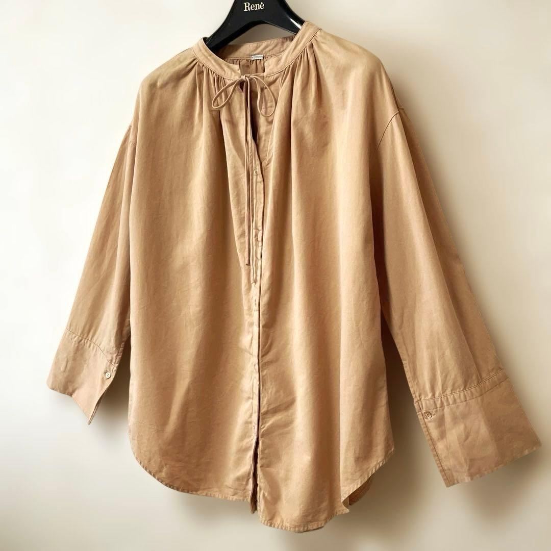 美品 Mila Owen ミラオーウェン ふんわり リボン ギャザー ブラウス