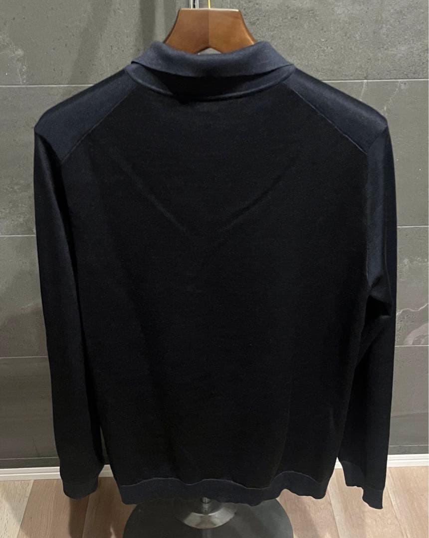 SALE】Dunhill ダンヒル シルク100%ダークネイビー ポロシャツL - メルカリ