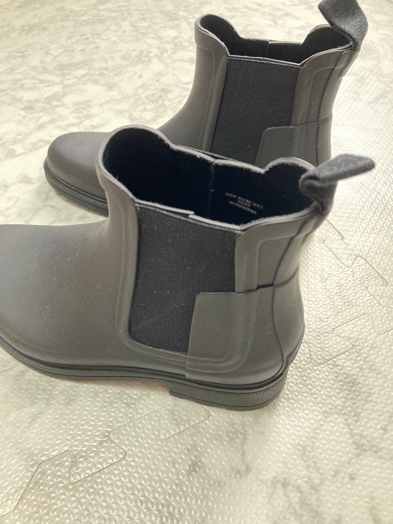 HUNTER黒 レインブーツ UK6(24.5cm)