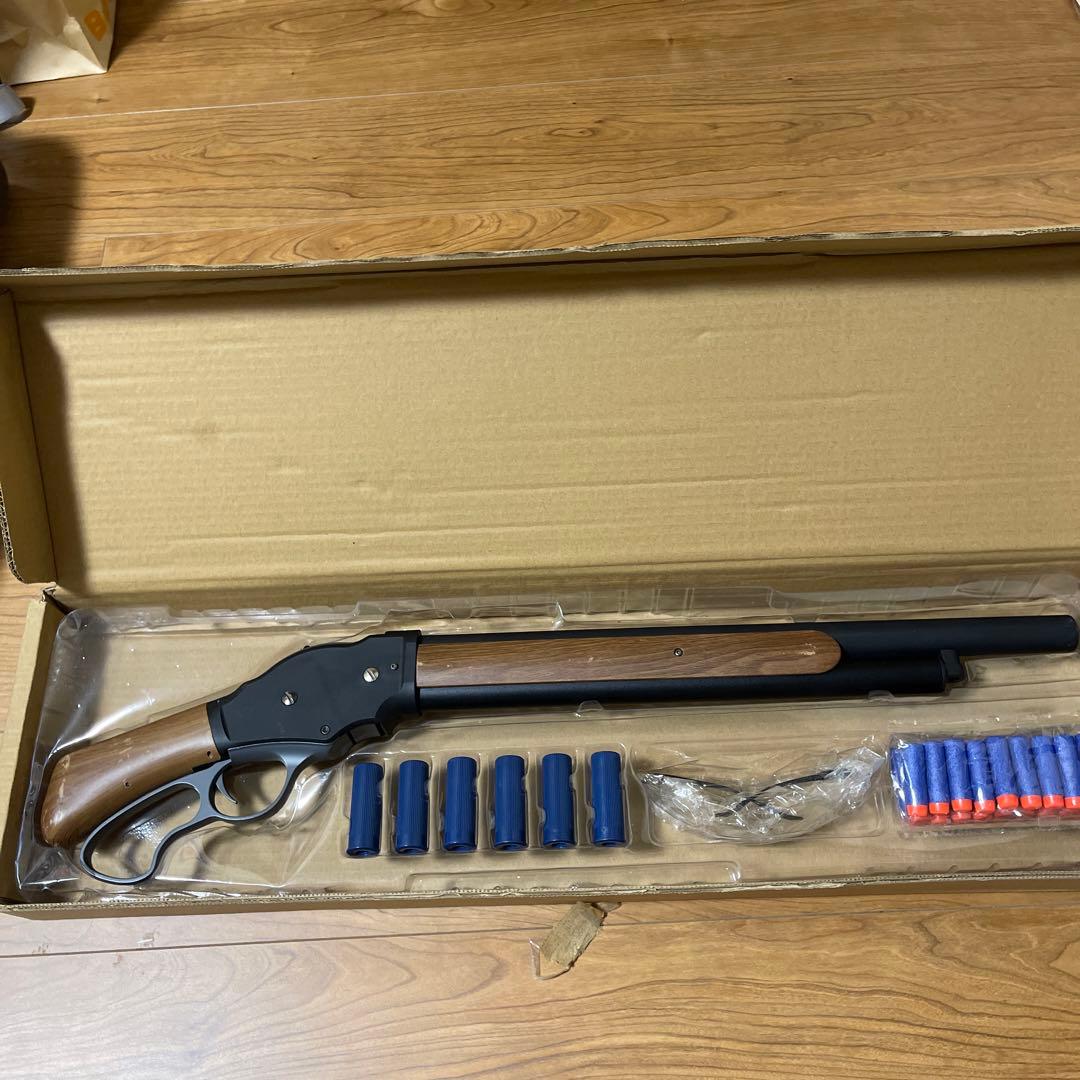 ショットガン風おもちゃ銃 UDL M1887 スポンジ弾 スポンジ銃、(木目色