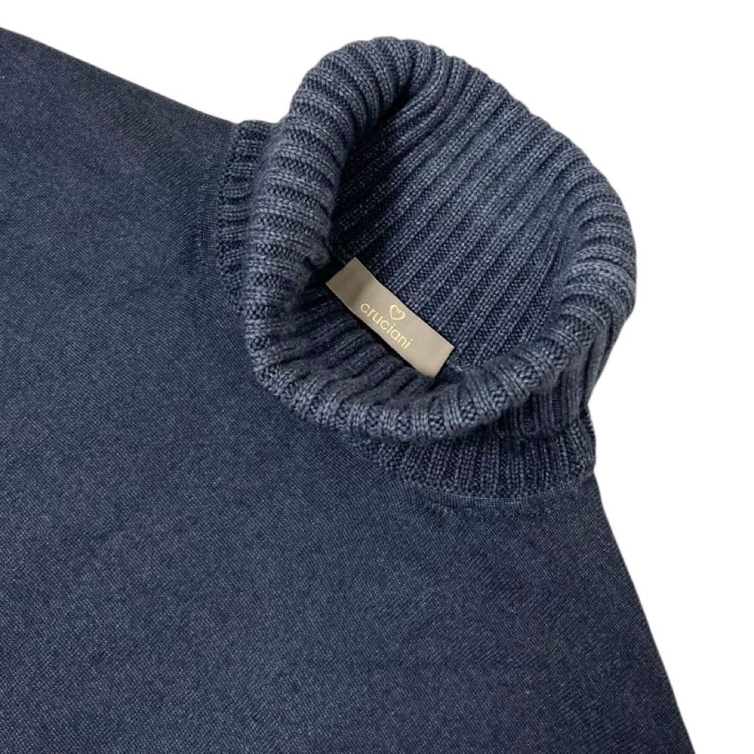 crucianiクルチアーニsize48タートルネックニットNAVY Cruciani / クルチアーニ】 Turtle Neck Sweater (タートルネック