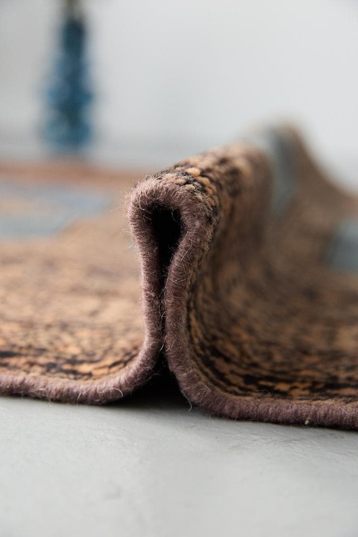 ヴィンテージラグ トライバルラグ ラホール産（119×76cm）青 茶 グレー