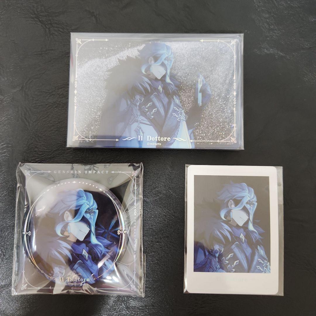原神 ドットーレ 3点 缶バッジ 流砂アクリルブロック チェキカード