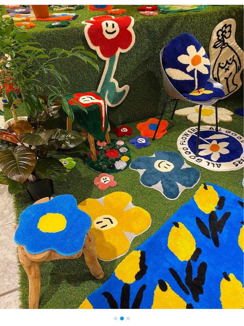 miyoshi rug 三好ラグ all good flowers - メルカリ