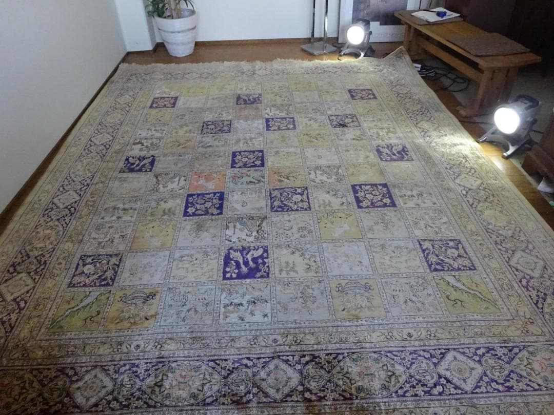 ペルシャ絨毯 シルク 307×246センチ 大判 インテリアラグ カーペット