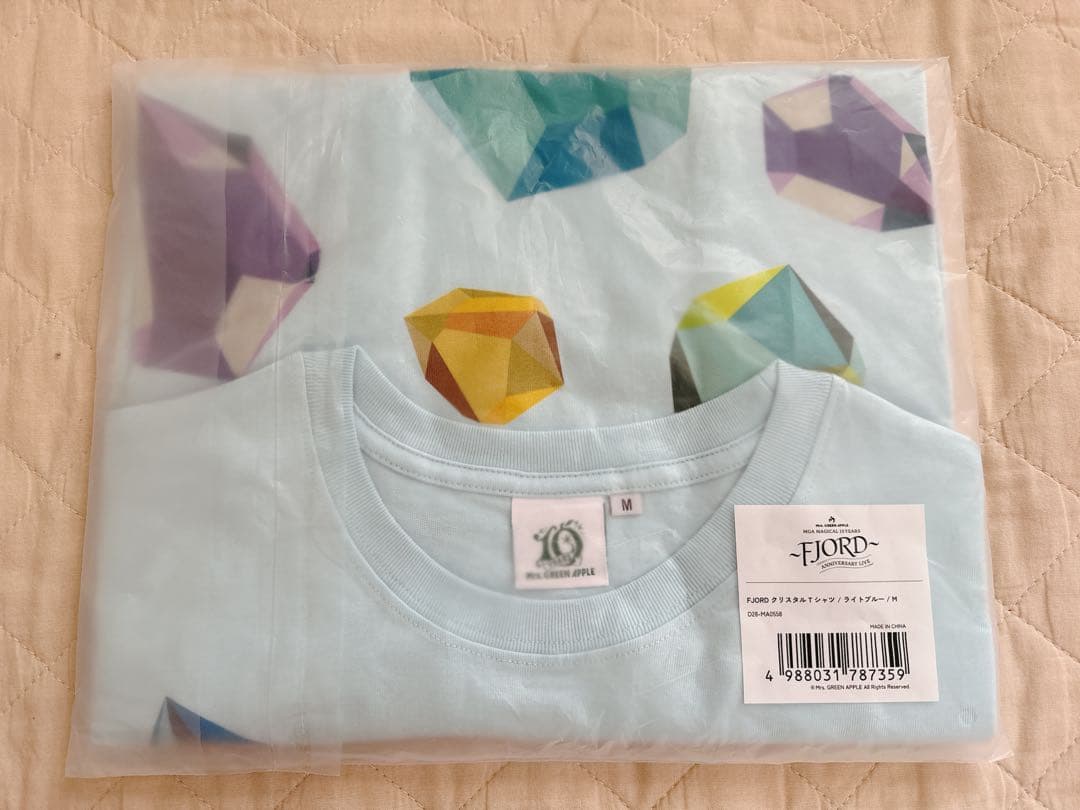 ミセス FJORD（フィヨルド）クリスタルTシャツ ライトブルー Mサイズ