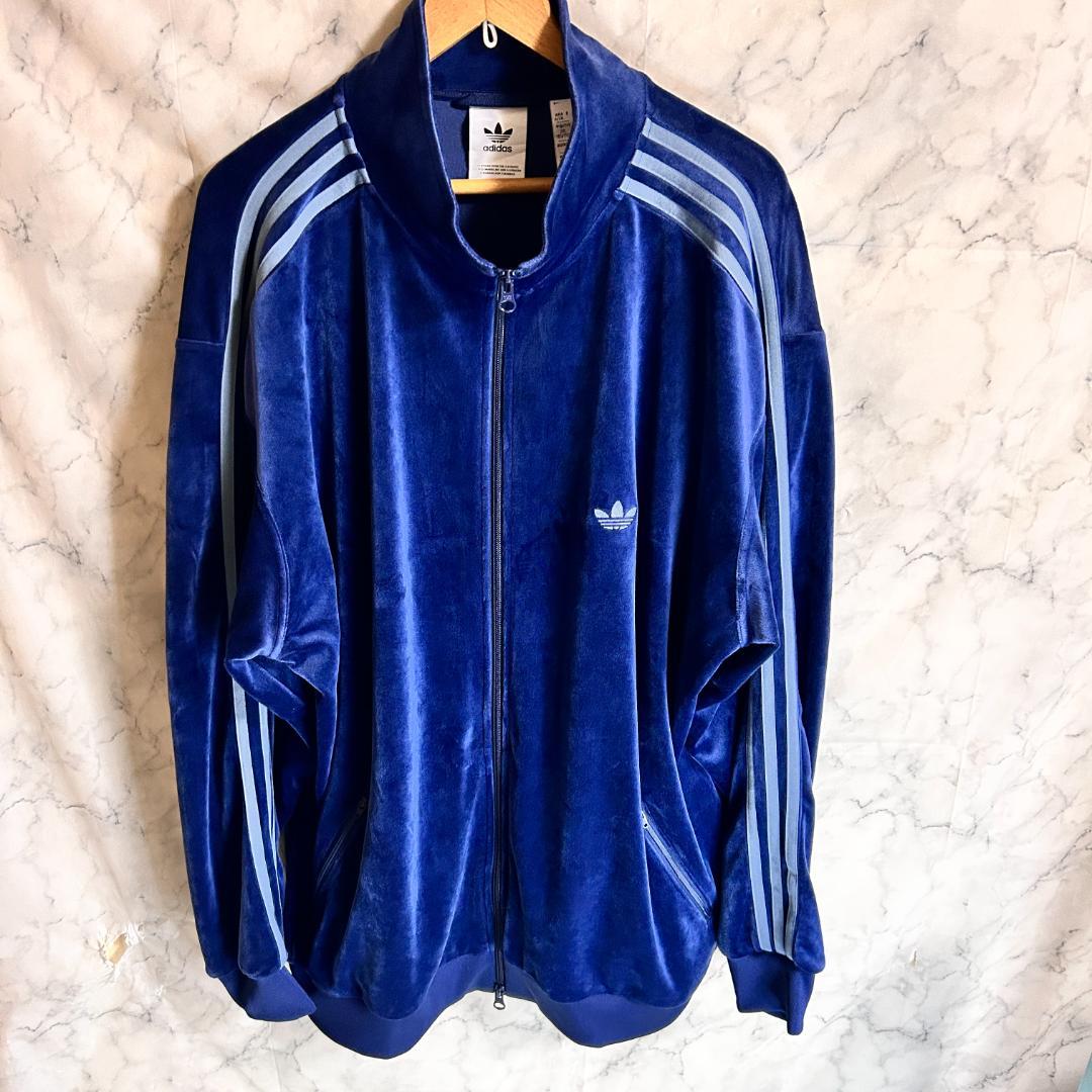 adidas アディダス ベロア トラックジャケット 2XL ネイビー 紺 - メルカリ