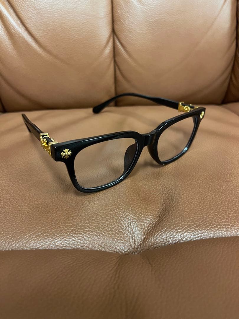 伊達メガネ サングラス クロスモチーフ ゴールド y2k クロムハーツ好き