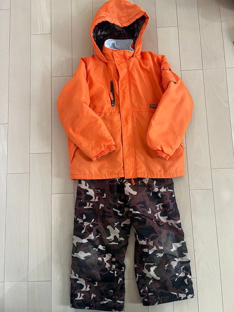 子供用スキーウェア 140サイズ オレンジ迷彩 - メルカリ