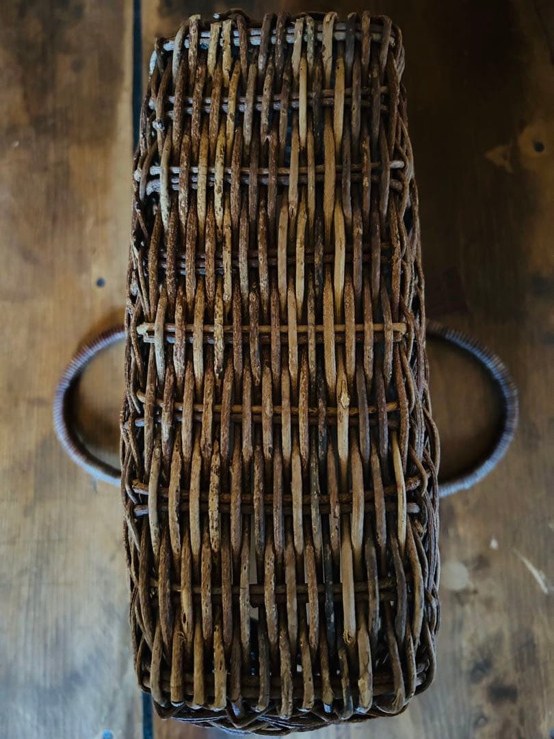 職人手作り あけびつる編み 手提げカゴ