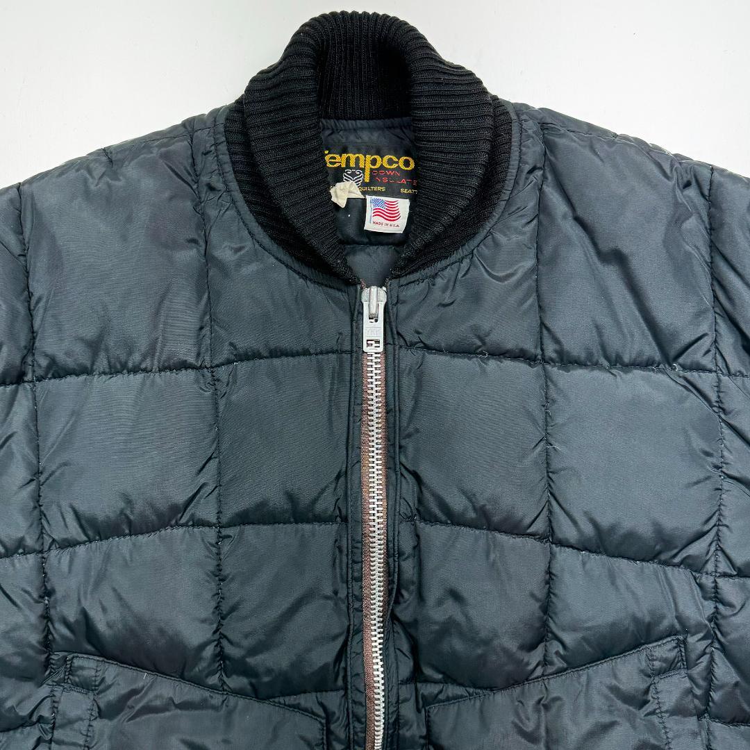 70s】テンプコ グースダウン ジャケット 黒 USA製 ヴィンテージ古着