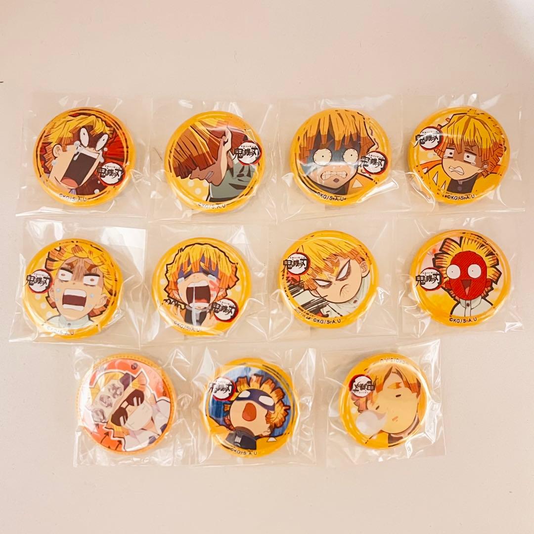 鬼滅の刃 我妻善逸 ゆる顔缶バッジ ufotable 絵巻 カフェ コンプ