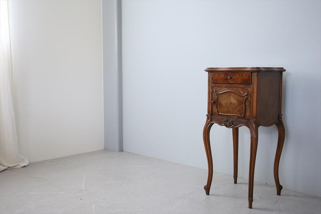 フランスアンティーク木製ベッドサイドキャビネット/ナイトテーブル机