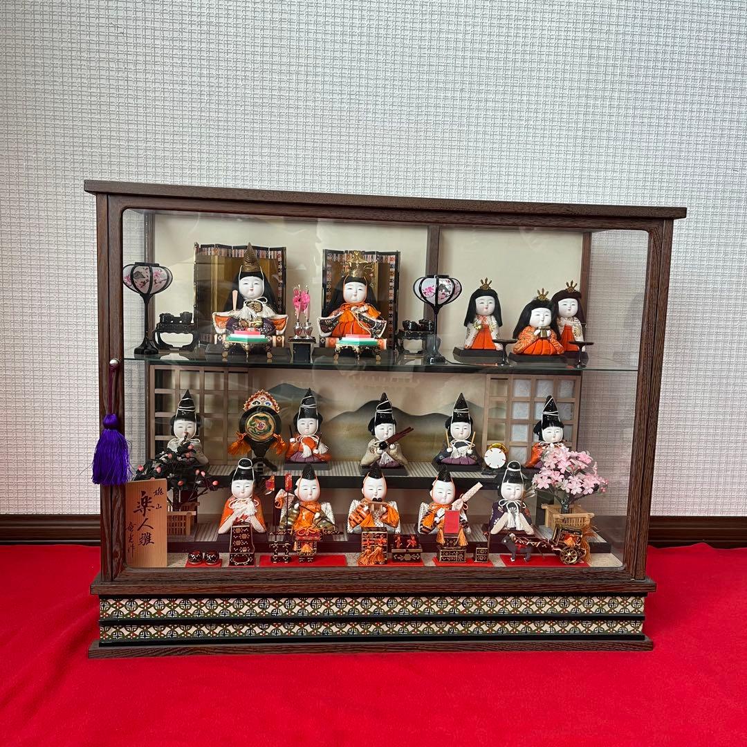 竜光 雛人形 照明付き ガラスケース 15体セット - メルカリ