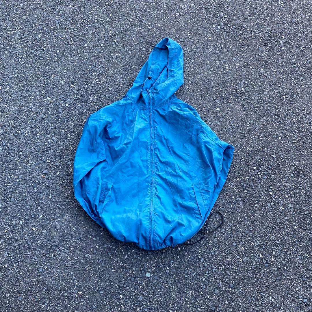 90's old uniqlo nylon shell jacket ブルー - メルカリ