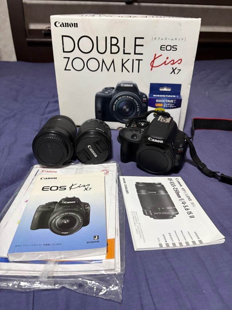❣️特別値下げ❣️動作確認済Canon EOS Kiss X7 ダブルズームキット Canon EOS Kiss X7 ダブルズームレンズキット キヤノン：カメラ本体と