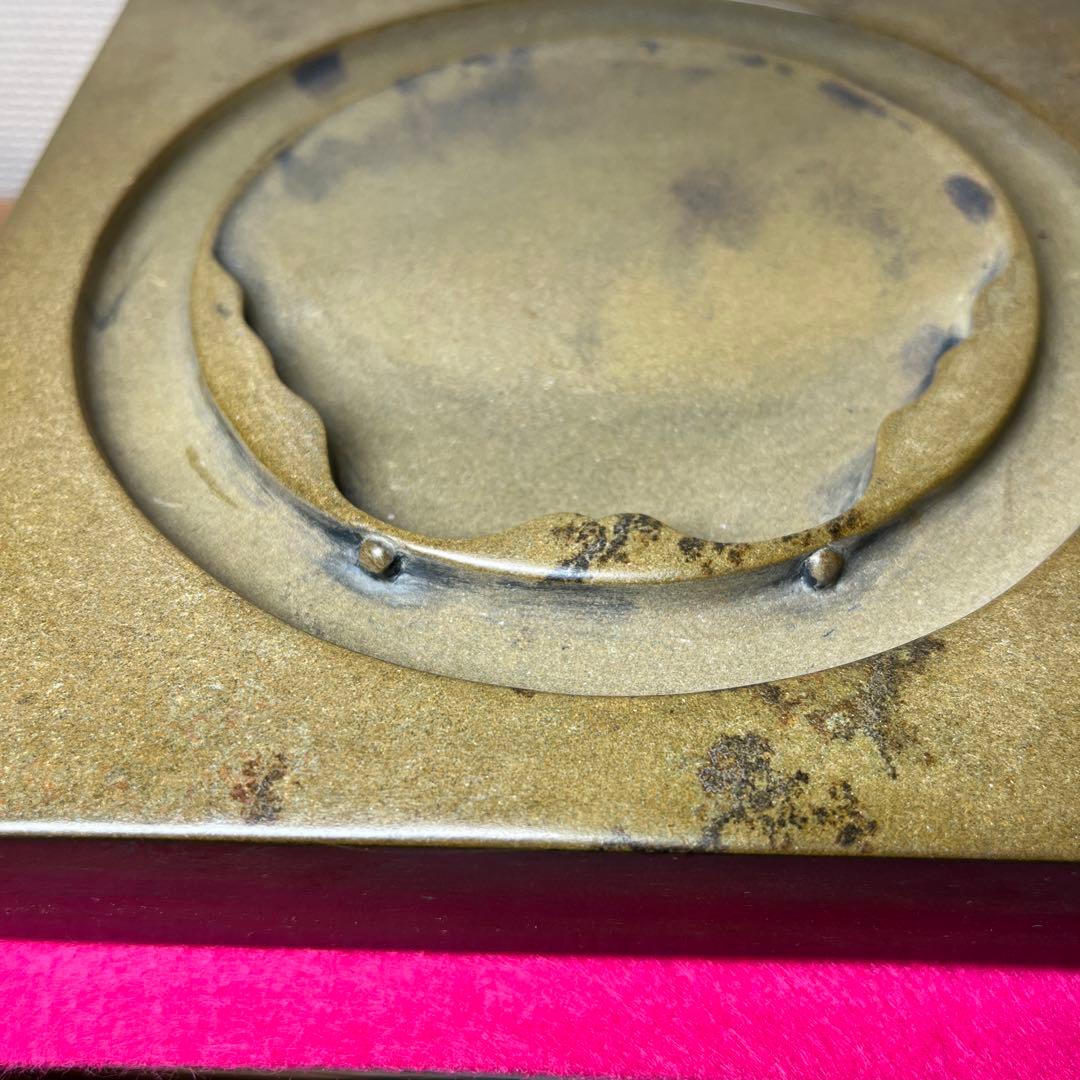 ⭕️澄泥硯 ⭕️正方硯 中国 縁起の金運シンボル ヒキガエル 色合い