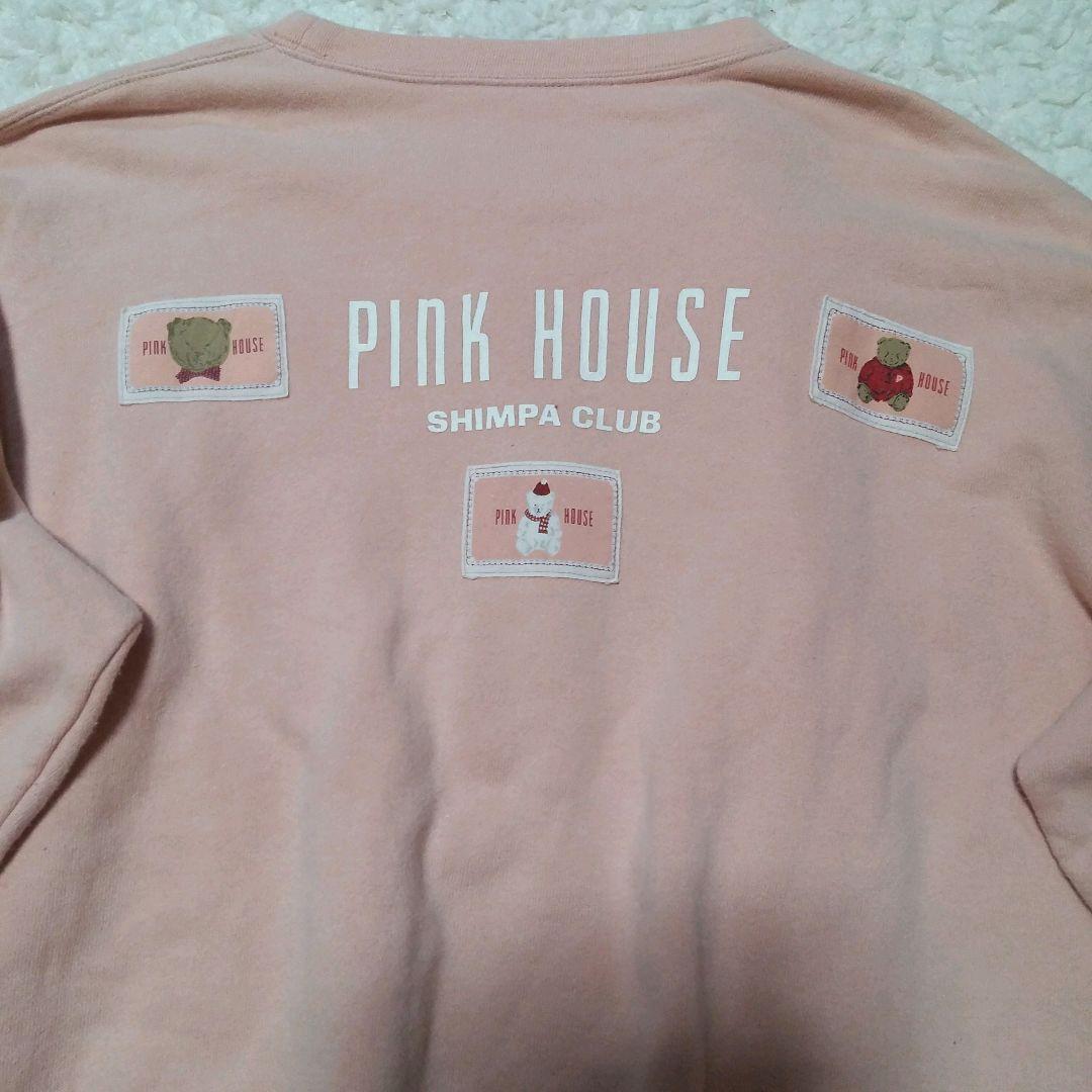 ピンクハウス】レトロ トレーナー 前後ワッペン 可愛いクマさん L