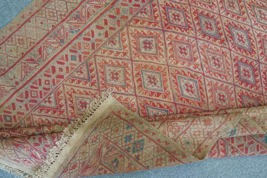 190cm × 132cm ペルシャ手織りキリム ヴィンテージラグ 手織り絨毯の