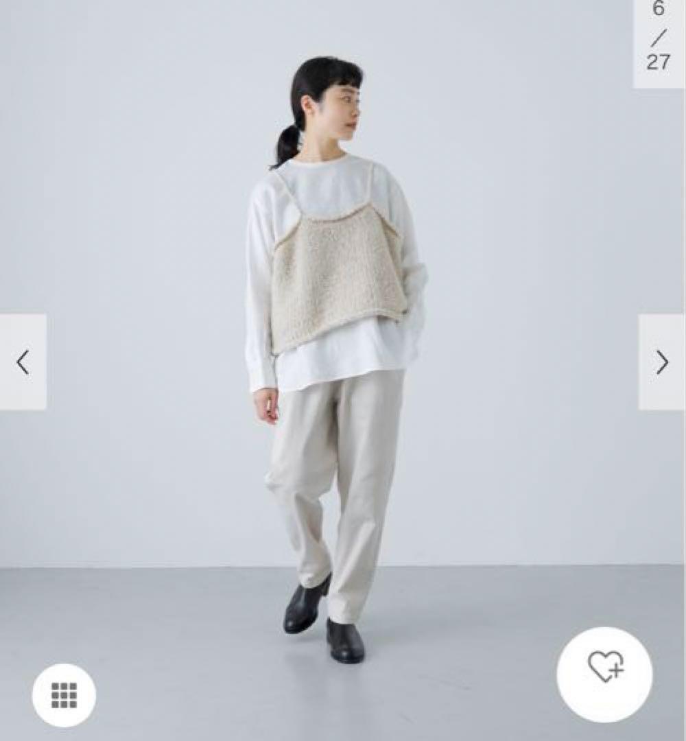 新品タグ付 かぐれ アルパカウールブークレニットキャミソール 今季