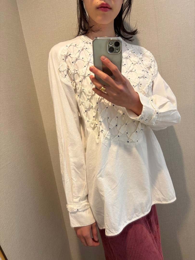 pheeta フィータ タック 刺繍 シャツ ブラウス