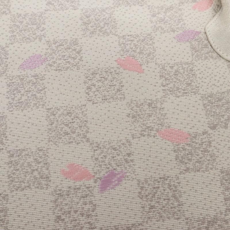 《和装バッグ◆利休バッグ■白地に市松模様■桜花びら刺繍＊着物♪和装Z7-21》