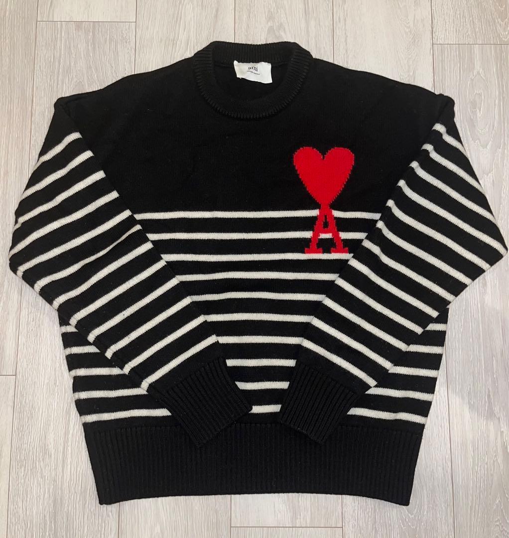正規品】amiparis Lサイズ セーター ボーダー ニット - メルカリ