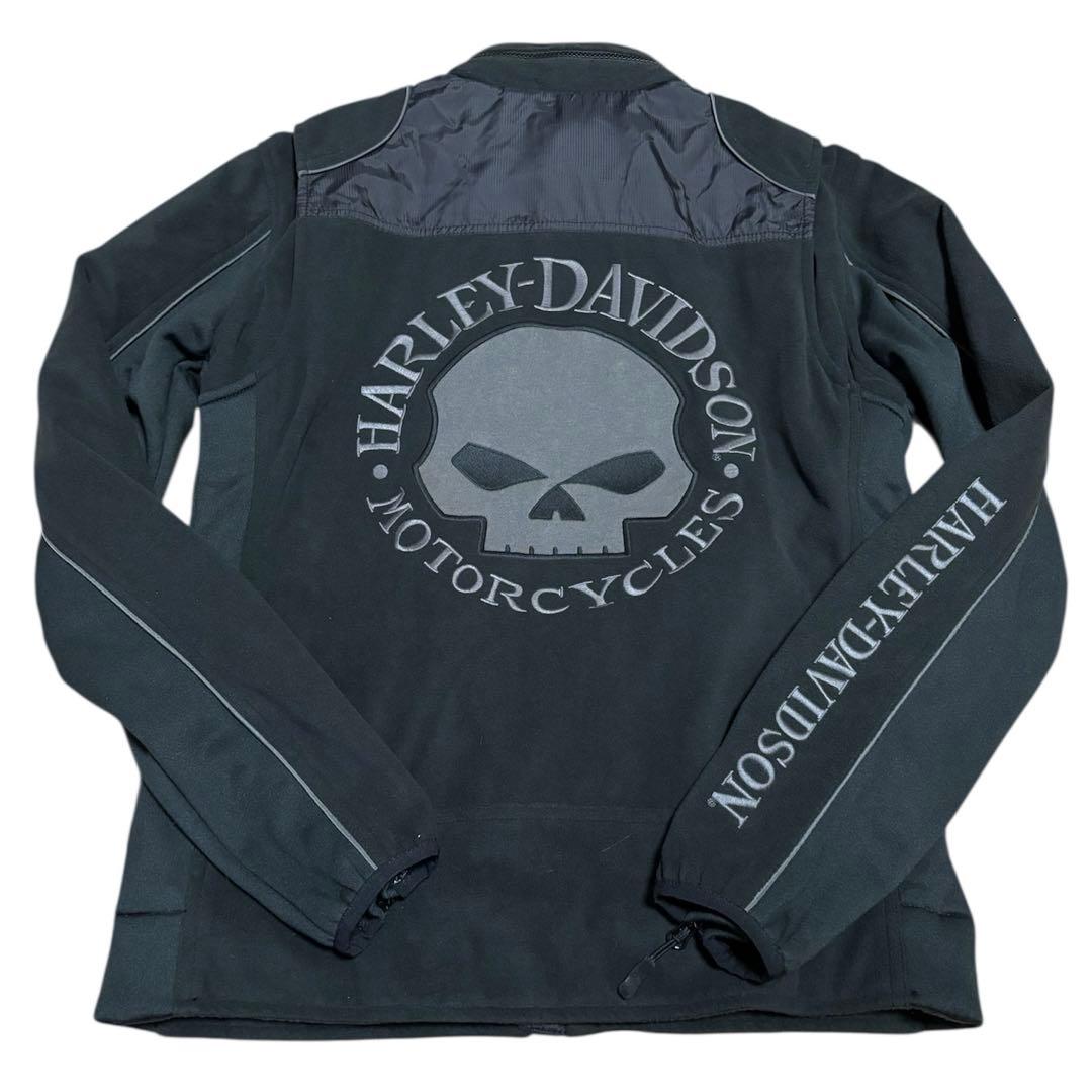 ハーレーダビットソン、スカルウインドプルーフ防風フリースジャケット、ブラック、M Willie G(TM) スカル ディフレクター 2.0 フード付きライディング